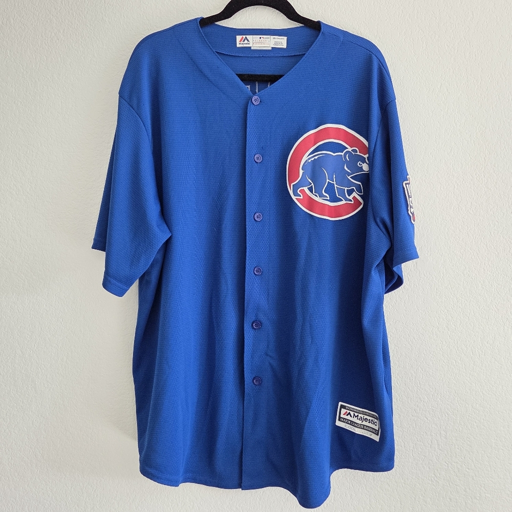 Chicago Cubs‎ BAEZ #9 Jersey 2XL Magestic Baseball 2016 World Series Patch Sport - Picture 2 of 12